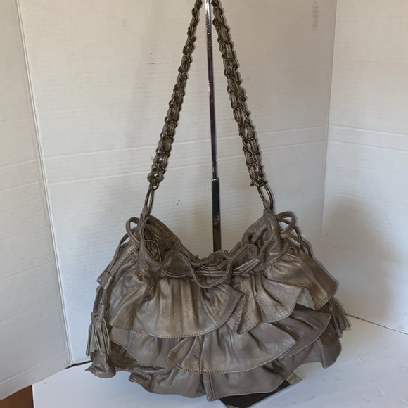 VGUC. Adrian Vittadini ruffle, soft, leather bag. - Picture 3 of 15